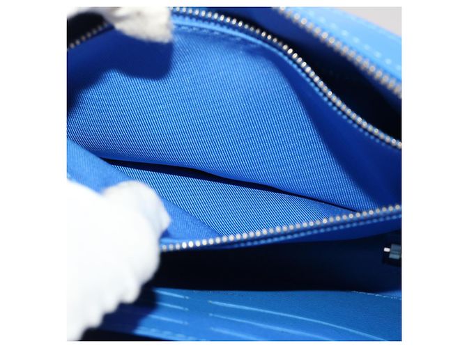 LOUIS VUITTON Monogram Clouds Soft Trunk Wallet Borsa a Spalla M45432 Auth 47398SM Bianco Blu chiaro - vista 10