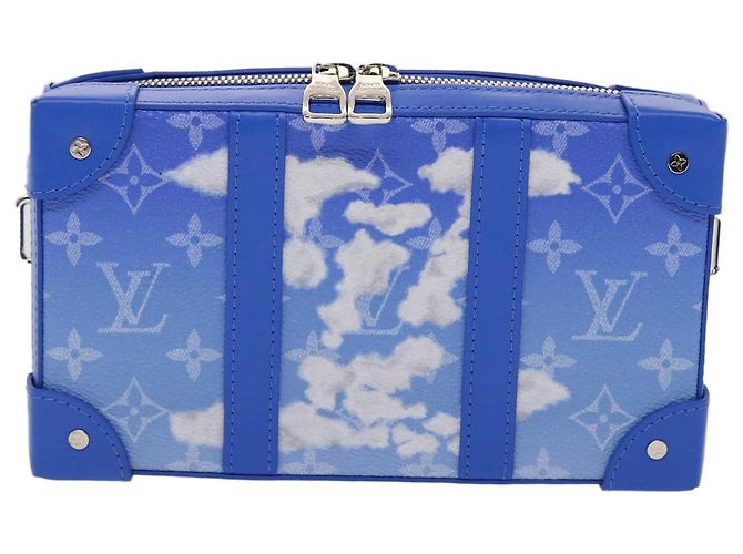 LOUIS VUITTON Monogram Clouds Soft Trunk Wallet Borsa a Spalla M45432 Auth 47398SM Bianco Blu chiaro - vista 13
