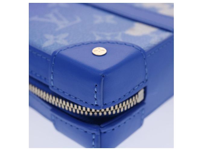 LOUIS VUITTON Monogram Clouds Soft Trunk Wallet Borsa a Spalla M45432 Auth 47398SM Bianco Blu chiaro - vista 14