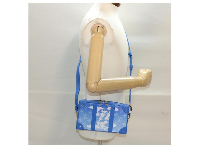 LOUIS VUITTON Monogram Clouds Soft Trunk Wallet Borsa a Spalla M45432 Auth 47398SM Bianco Blu chiaro - vista 23