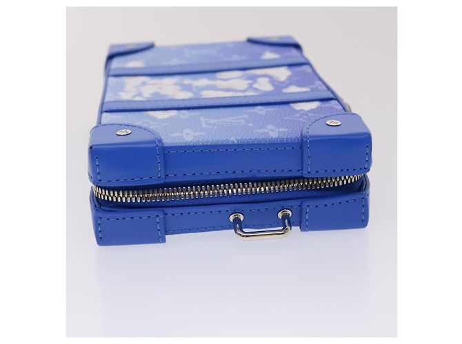 LOUIS VUITTON Monogram Clouds Soft Trunk Wallet Borsa a Spalla M45432 Auth 47398SM Bianco Blu chiaro - vista 3