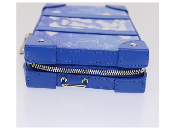 LOUIS VUITTON Monogram Clouds Soft Trunk Wallet Borsa a Spalla M45432 Auth 47398SM Bianco Blu chiaro - vista 4