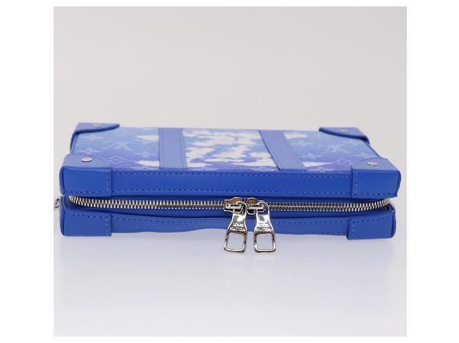 LOUIS VUITTON Monogram Clouds Soft Trunk Wallet Borsa a Spalla M45432 Auth 47398SM Bianco Blu chiaro - vista 5