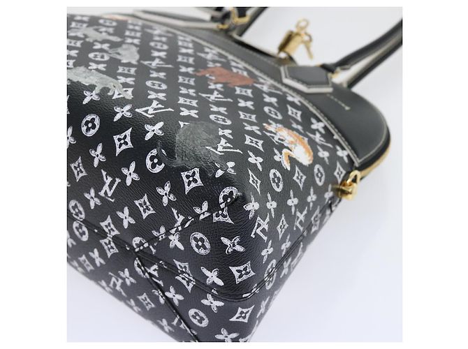 LOUIS VUITTON Catgram Alma Souple Borsa a Mano 2way Nera M44403 LV Auth 52542SM Nero - vista 8