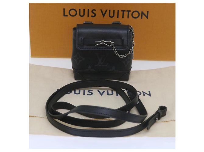 LOUIS VUITTON Pouch Mini Steamer Monogram Eclipse M00340 LV Auth 60001SM Monogramma - vista 12