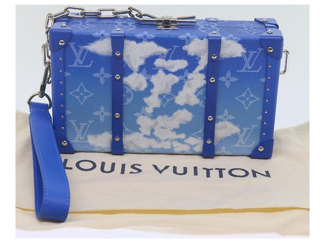 LOUIS VUITTON Monedero Trunk Monogram Clouds Azul M20403 LV Auth 61941SM Blanco - vista 12