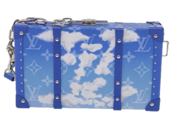 LOUIS VUITTON Monedero Trunk Monogram Clouds Azul M20403 LV Auth 61941SM Blanco - vista 13