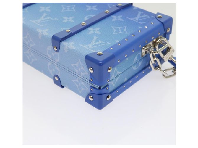 LOUIS VUITTON Monedero Trunk Monogram Clouds Azul M20403 LV Auth 61941SM Blanco - vista 18