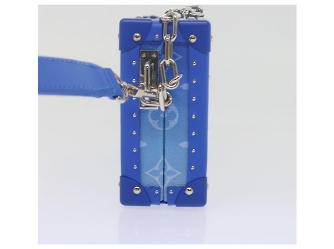 LOUIS VUITTON Monedero Trunk Monogram Clouds Azul M20403 LV Auth 61941SM Blanco - vista 4