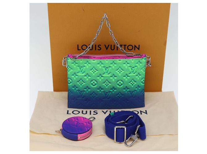 LOUIS VUITTON Pochette Trio Monogram Illusion NM Verde Rosa LV Auth 73911SM - vista 12
