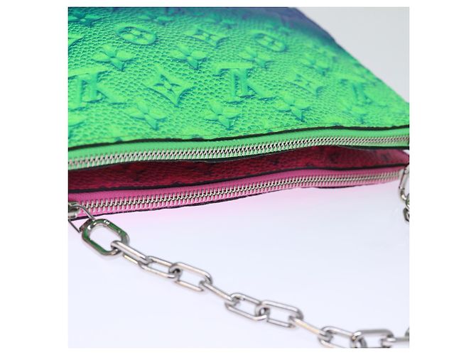 LOUIS VUITTON Pochette Trio Monogram Illusion NM Verde Rosa LV Auth 73911SM - vista 6