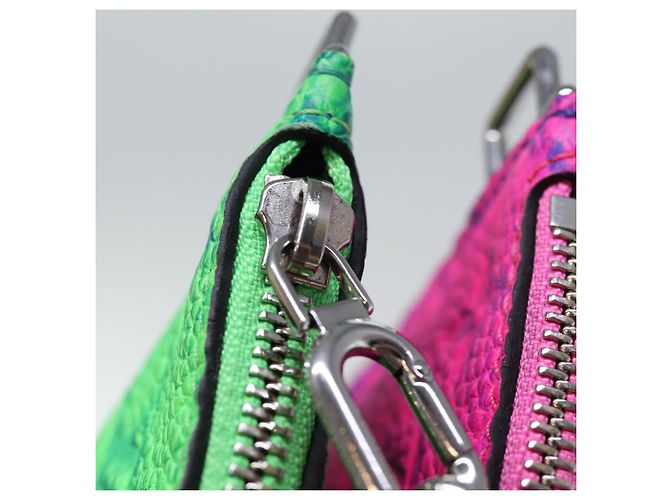 LOUIS VUITTON Pochette Trio Monogram Illusion NM Verde Rosa LV Auth 73911SM - vista 9