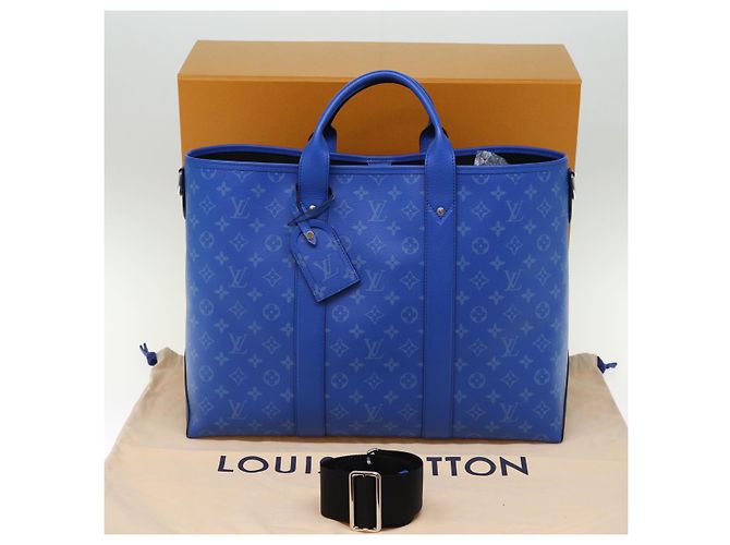 LOUIS VUITTON Taigalama Weekend Tote NM Borsa Tote 2way Blu M31010 LV Auth 74022SM - vista 12