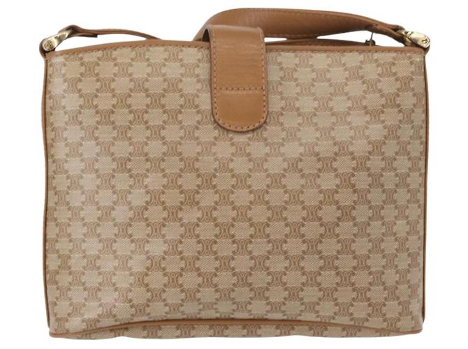 Céline Borsa a Spalla in Tela Macadam CELINE PVC Beige Oro Auth bs31348 D'oro - vista 2