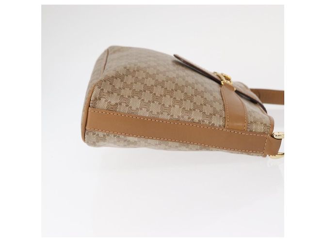 Céline Borsa a Spalla in Tela Macadam CELINE PVC Beige Oro Auth bs31348 D'oro - vista 3