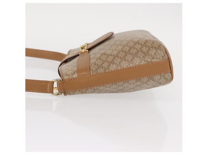 Céline Borsa a Spalla in Tela Macadam CELINE PVC Beige Oro Auth bs31348 D'oro - vista 4