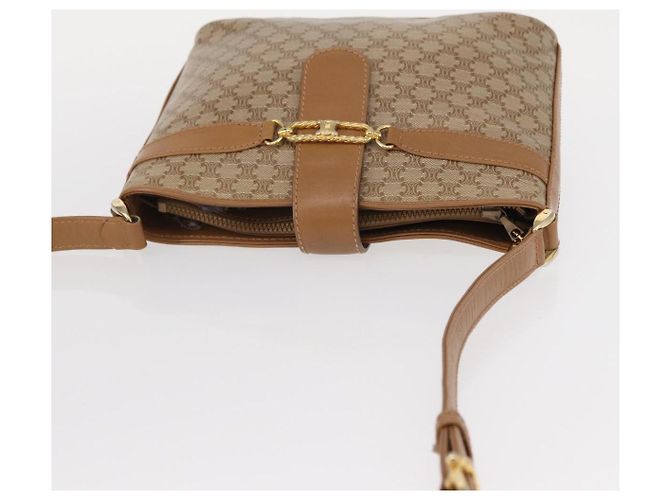 Céline Borsa a Spalla in Tela Macadam CELINE PVC Beige Oro Auth bs31348 D'oro - vista 6