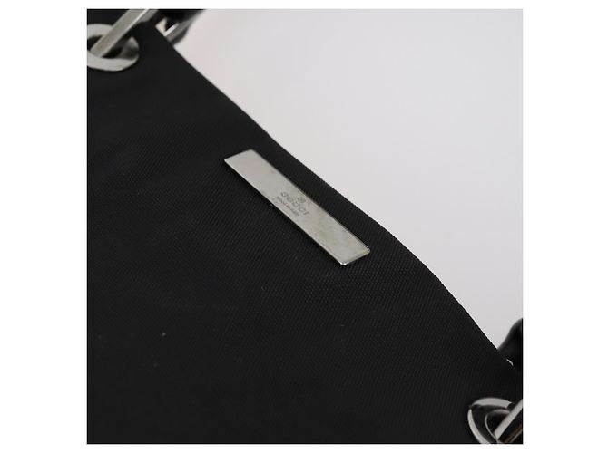 Bamboo Borsa Tote in Canvas GG Gucci Nylon 2way Nera Argento 002 1016 Auth BA8455 Nero - vista 18