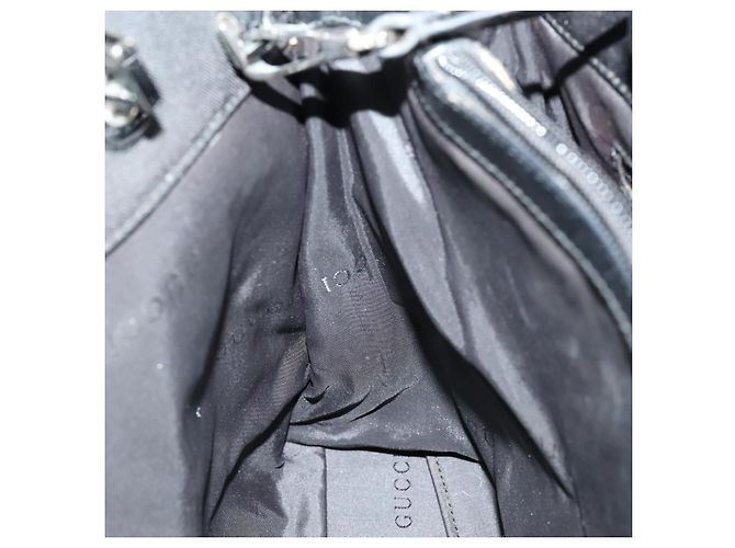 Bamboo Borsa Tote in Canvas GG Gucci Nylon 2way Nera Argento 002 1016 Auth BA8455 Nero - vista 19
