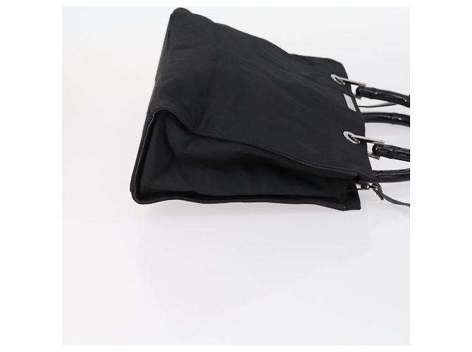Bamboo Borsa Tote in Canvas GG Gucci Nylon 2way Nera Argento 002 1016 Auth BA8455 Nero - vista 3