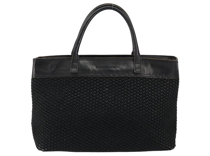 Autre Marque BOTTEGA VENETA Borsa a mano in tela nera Auth 155219 Nero - vista 13