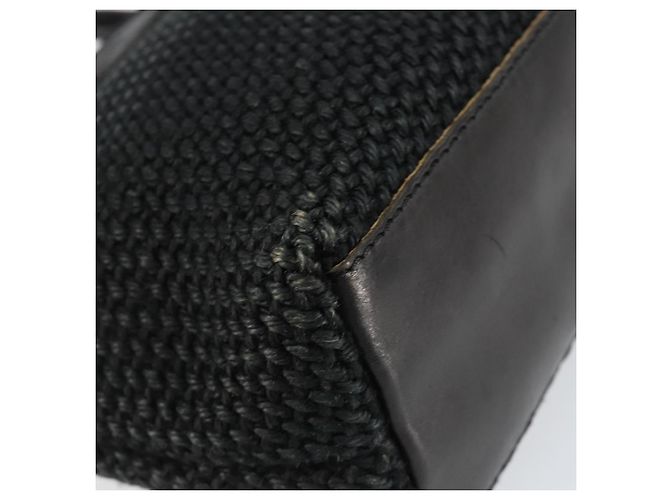 Autre Marque BOTTEGA VENETA Borsa a mano in tela nera Auth 155219 Nero - vista 14