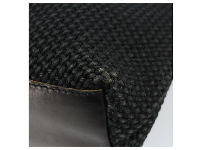 Autre Marque BOTTEGA VENETA Borsa a mano in tela nera Auth 155219 Nero - vista 15