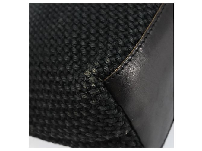 Autre Marque BOTTEGA VENETA Borsa a mano in tela nera Auth 155219 Nero - vista 16