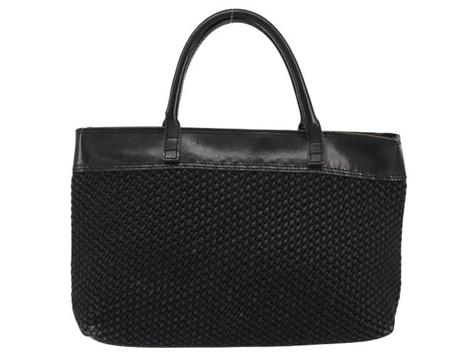 Autre Marque BOTTEGA VENETA Borsa a mano in tela nera Auth 155219 Nero - vista 2