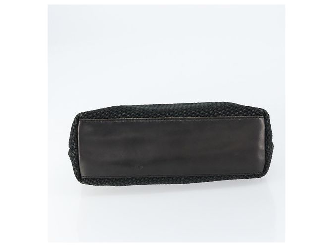 Autre Marque BOTTEGA VENETA Borsa a mano in tela nera Auth 155219 Nero - vista 5