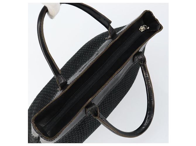 Autre Marque BOTTEGA VENETA Borsa a mano in tela nera Auth 155219 Nero - vista 6