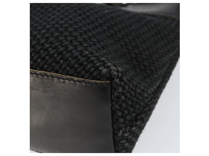 Autre Marque BOTTEGA VENETA Borsa a mano in tela nera Auth 155219 Nero - vista 9