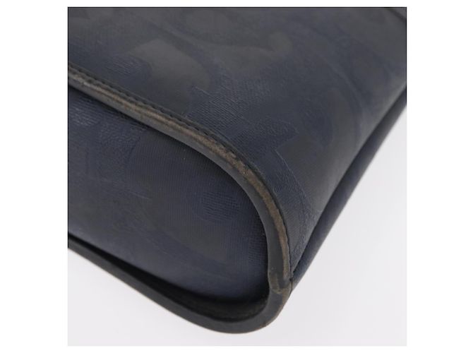 Borsa a mano Christian Dior in pelle blu navy oro Auth 151674 D'oro - vista 14