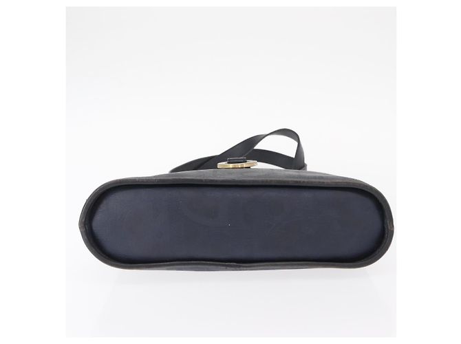 Borsa a mano Christian Dior in pelle blu navy oro Auth 151674 D'oro - vista 5