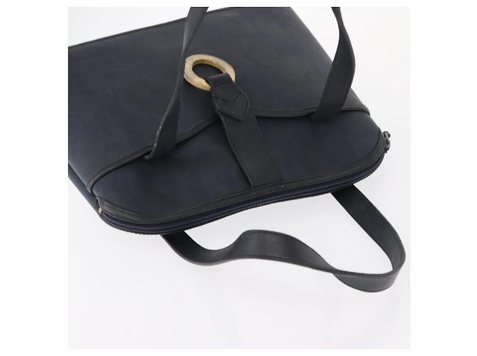 Borsa a mano Christian Dior in pelle blu navy oro Auth 151674 D'oro - vista 6