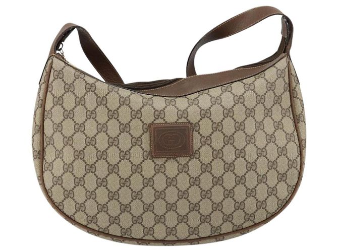 Gucci Borsa a spalla GG Supreme in PVC Beige Oro Auth ep12173 D'oro - vista 13
