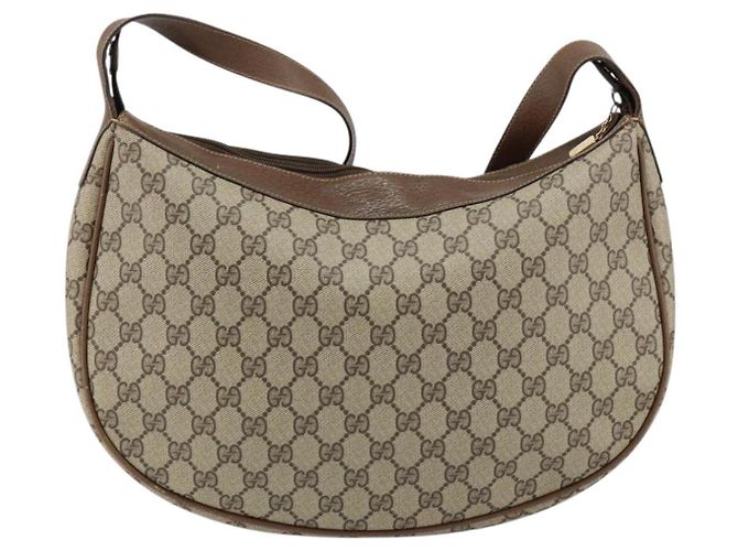 Gucci Borsa a spalla GG Supreme in PVC Beige Oro Auth ep12173 D'oro - vista 2