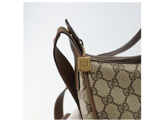 Gucci Borsa a spalla GG Supreme in PVC Beige Oro Auth ep12173 D'oro - vista 9