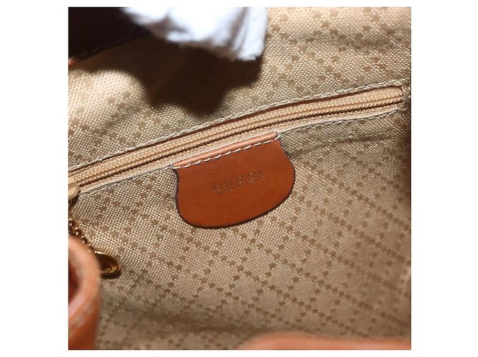 Zaino in pelle Gucci Bamboo marrone oro Auth 154653 D'oro - vista 23