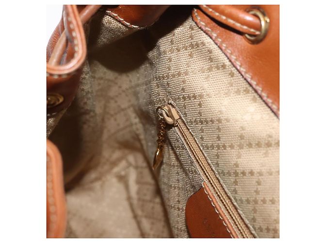 Zaino in pelle Gucci Bamboo marrone oro Auth 154653 D'oro - vista 26