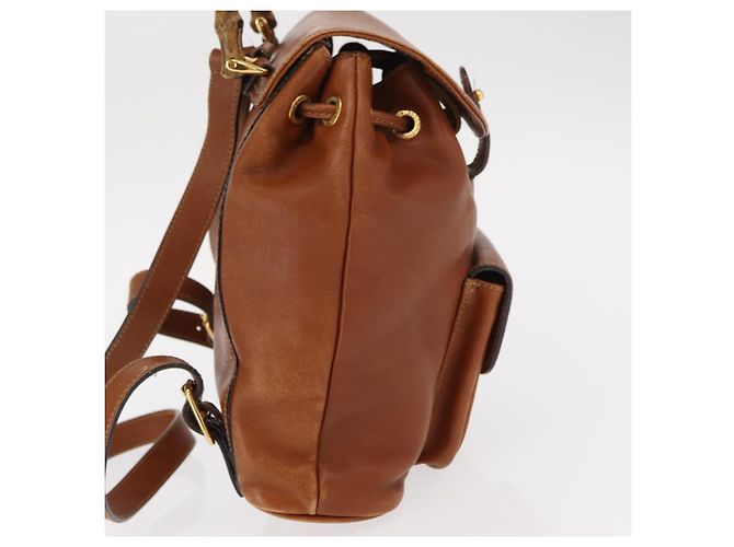 Zaino in pelle Gucci Bamboo marrone oro Auth 154653 D'oro - vista 4