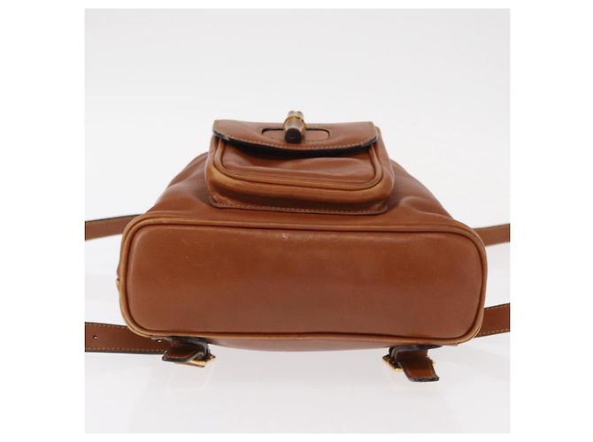 Zaino in pelle Gucci Bamboo marrone oro Auth 154653 D'oro - vista 5