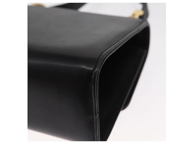 Borsa a Spalla Gancini in Pelle Nera e Oro Salvatore Ferragamo Auth bs31444 Nero D'oro - vista 16