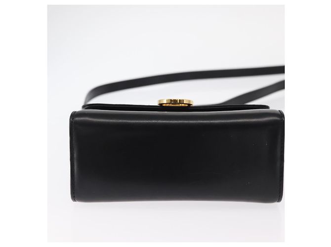 Borsa a Spalla Gancini in Pelle Nera e Oro Salvatore Ferragamo Auth bs31444 Nero D'oro - vista 5