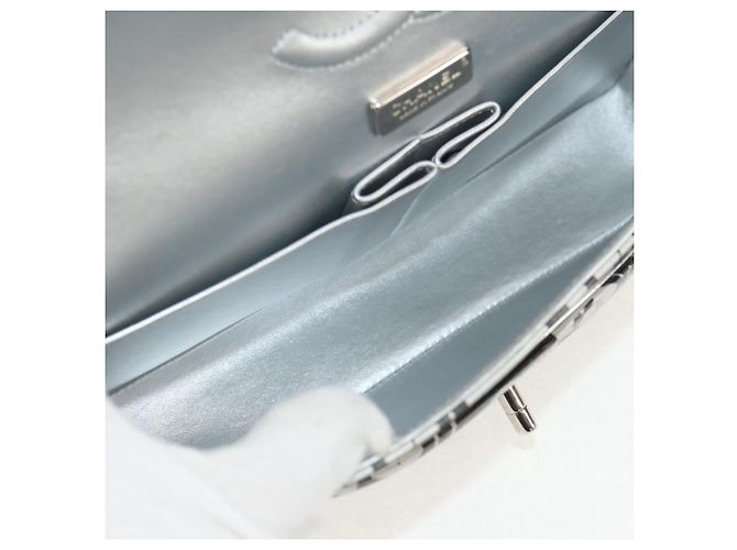 CHANEL Borsa a Spalla Double Flap in Pelle con Catena Argento CC Auth 148462SAM - vista 10
