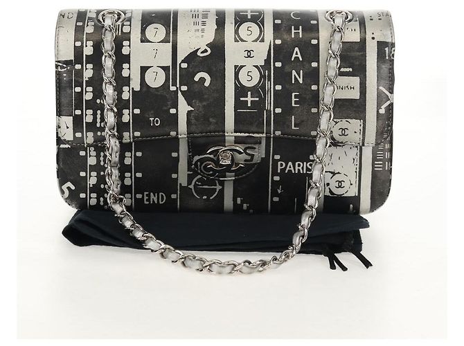 CHANEL Borsa a Spalla Double Flap in Pelle con Catena Argento CC Auth 148462SAM - vista 12