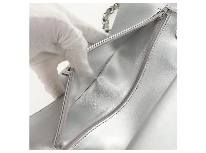 CHANEL Borsa a Spalla Double Flap in Pelle con Catena Argento CC Auth 148462SAM - vista 23