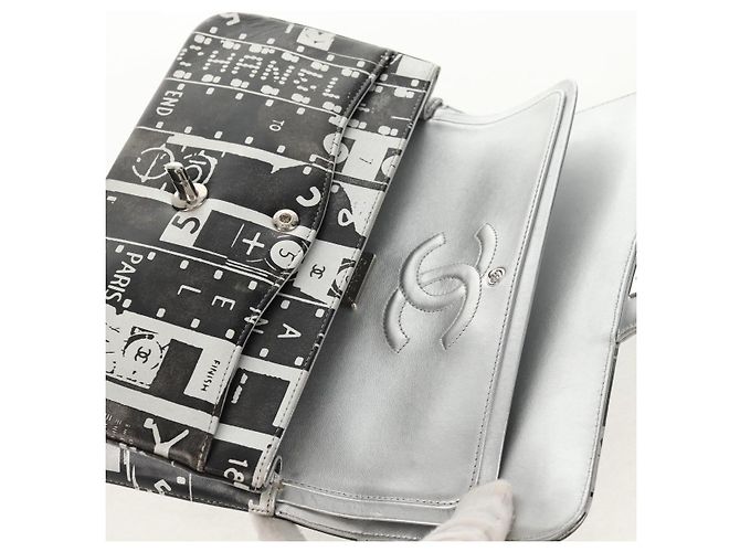 CHANEL Borsa a Spalla Double Flap in Pelle con Catena Argento CC Auth 148462SAM - vista 24