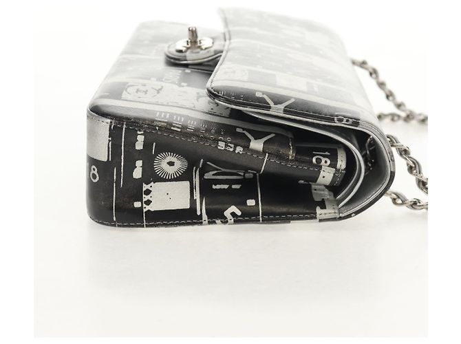CHANEL Borsa a Spalla Double Flap in Pelle con Catena Argento CC Auth 148462SAM - vista 4