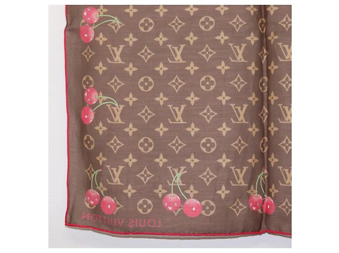 LOUIS VUITTON Sciarpa Monogramma Ciliegia LVxTM Carre 55 M96090 Auth BA7938M - vista 10